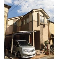 千葉県浦安市 モルタル外壁塗装 屋根はディプロマットでカバー