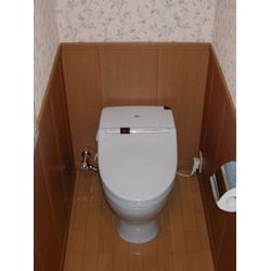 トイレの広さは変えず、TOTOのタンクレストイレに変更することでゆとりの空間が生まれました。