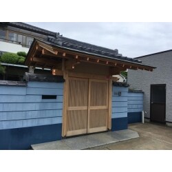 木製門扉アク洗い