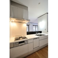 見せる&隠す収納カウンター付きの対面キッチン