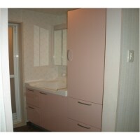 かわいらしい洗面室に変身