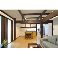 梁を活かしたモダンな空間