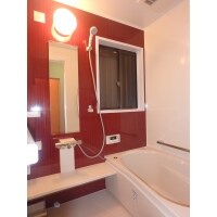 アクセントパネルが暖かみをもたらすユニットバス