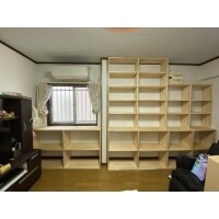 造作でサイズぴったり!リビング壁面収納