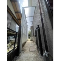 軒天補修、塗装 波板交換 ストックヤード、フェンス交換工事