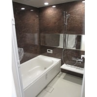 中古マンション浴室リフォーム。かっこいいパネルに 八尾市