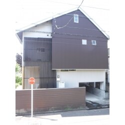 経年変化した外壁アクセント板張りを外壁他部位の仕様に合わせて紫外線による色あせに強く、優れた意匠と耐候性を兼ね備えたフッ素塗装高耐食GLめっき鋼板でのサイディング仕上げ