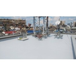 【施工後】
マンションの屋上のシート防水工事を行いました。
工期は５日間です。