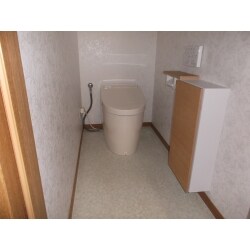 お掃除のしやすいタンクレストイレにしました。