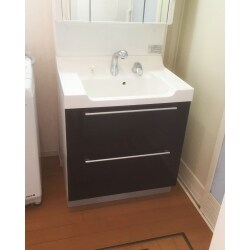 シンプルで収納しやすい洗面台