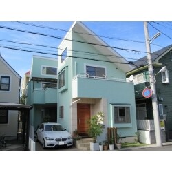 ジョリパッドの塗り替え。ミントグリーンの外壁で欧米風に！