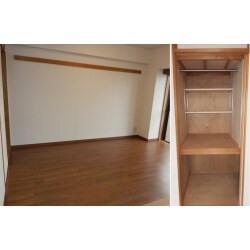 畳の和室をフローリングの洋室にリメイクいたしました。
その際に壁や天井のクロスを白基調のものに張り替えることで、より洋室らしい雰囲気になりました。
押入れにはパイプや棚を設置することで、衣類を収納しやすくなりました。