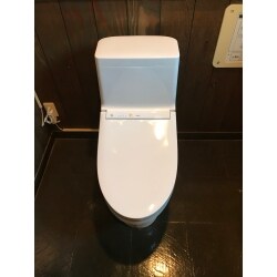 トイレが古くなり衛生的によくないとお考えていた為、新しいトイレへの交換を提案ししました。
既存のトイレがタンクと便座が一つになっているタンク一体型だったため、同じタイプのトイレに取替工事を行いました。
お客様には喜んでいただけました。