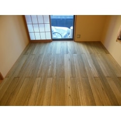 和室の畳を撤去して、桐の無垢床材を施工しました。