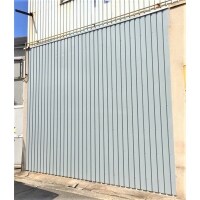 店舗 シャッター撤去後 角波板金工事 と 勝手口取替工事