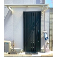 (富田林市)玄関ドアと庇の取替え工事