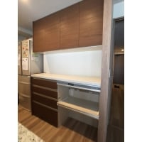 新築キッチンに収納をプラス!キッチン家電も使いやすく。