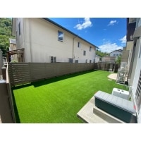 お庭人工芝、ウッドフェンス工事