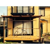 雨でも安心 テラス&デッキの外構工事