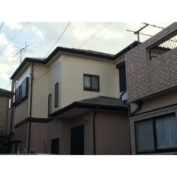 奥様の希望で上下色分け帯板新設イメージ一新