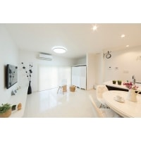 プライベートバーを備えた白の家