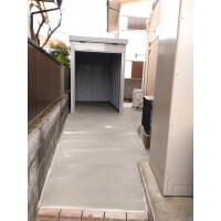 川西市 Y邸 バイク物置設置及び外構コンクリート施工