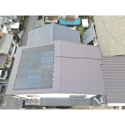 京都市伏見区　スーパーガルテクトへ重ね葺き工事(太陽光脱着）