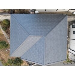 高槻市　瓦からルーガ鉄平同質へ葺き替え工事