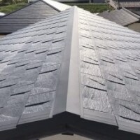 屋根葺き替え工事　瓦からROOGA鉄平（KMEW社）