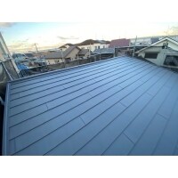 大阪府堺市　ガルテクトへ屋根葺き替え・玄関上庇板金カバー工事