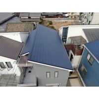 吹田市 スーパーガルテクトへ屋根重ね葺き工事