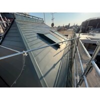 大阪市住吉区　銅板屋根とカラーベスト部　屋根工事