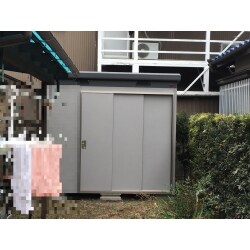 愛知県豊橋市で老朽化で開閉しにくかった物置を取り替えました。