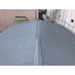 台風被害による工場屋根の修繕