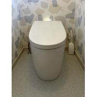 スッキリデザインのタンクレストイレに取替え