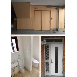 トイレ、トイレ手洗いの老朽化の為、交換のご相談をいただきました。交換後のトイレ本体、手洗いはスッキリとしたデザインで足元スッキリ。床のタイルからクッションフロアへ交換した為、ひんやり感が軽減し、壁のクロスを張り替え後、トイレ空間がトーンアップしました。追加で、玄関ドアの補修工事、ビルトインガレージの壁の補修工事のご依頼をいただきました。汚れと錆が気になった既設の玄関扉の表面に防水性の高い化粧フィルムを貼り、ポーチ灯（照明）も交換しました。ビルトインガレージは、既設の壁を補修しながらその上に新しく壁を張りました。それぞれのリフォーム箇所が美しく生まれ変わった姿にお施主様もご満足いただけました。