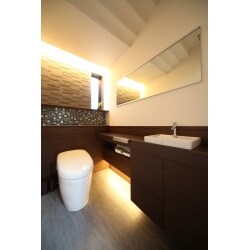 以前使用していたトイレと給排水が違うので床を捲り、配管の立上げを行いました。
トイレはＴＯＴＯのネオレストＡＨ1を採用しました。													
