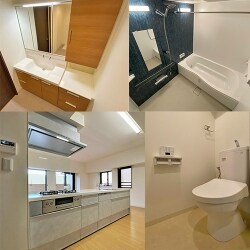 こちらの物件のご購入・ご入居に合わせてのリフォーム。新生活に向けての空間づくりのお手伝いとして時間をかけてご提案させていただきました。特にキッチンにはこだわり、元々少し閉鎖的だったキッチン周りの壁を取り除き、LDに開けたオープンで明るいキッチンへとリフォームしました。他の水回りも既存からデザインや収納力を考えた提案・施工をさせていただき、新生活にふさわしい使いやすさに配慮した空間へと一新しました。
