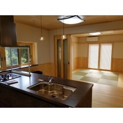 自然素材を使用したLDK