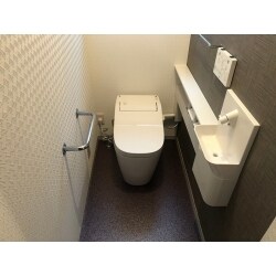 一宮市にてトイレと洗面化粧台の交換工事をしました