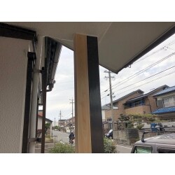 各務原市で玄関柱の取付工事を行いました