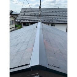 台風の前に　棟板金交換工事