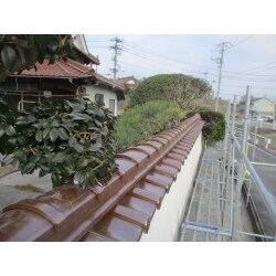 大手塀の笠堀取替工事