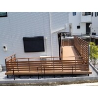 L字人工木 ウッドデッキ工事
