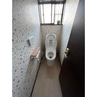 華やかなクロスを採用したトイレ空間