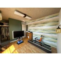 お気に入りのクロスを採用したリビング空間