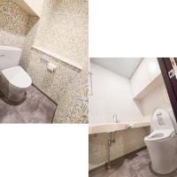 テイストの違う北欧調壁紙で地下1階、1階トイレを別印象空間へ