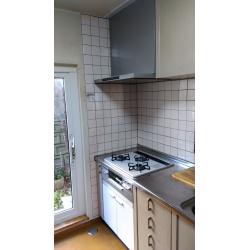 安心・安全な機能付きのガスコンロと清掃性アップのレンジフードを提案しました。