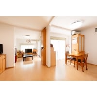 家族が見えるL字リビング