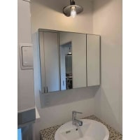 453.センスの光る無垢の木の洗面台